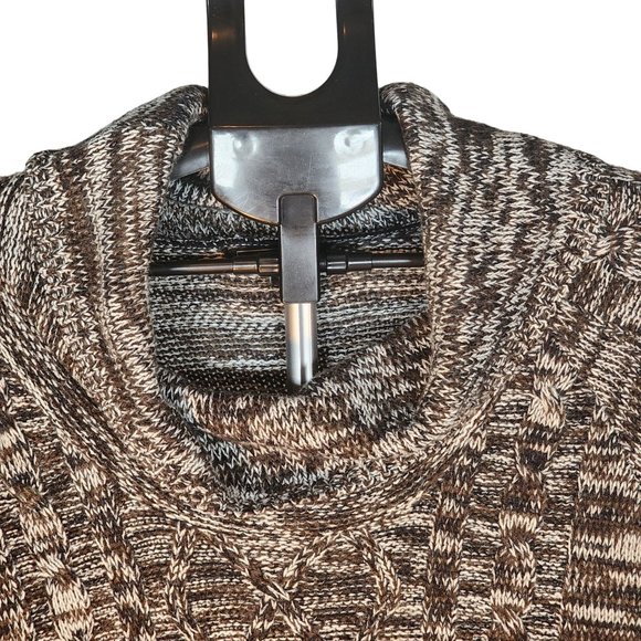 Black, Cream Cowl Neck Long Pull Over Sweater W Front Pockets. Size 1X. NWOT - Picture 2 of 11